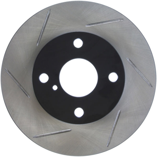 StopTech Power Slot 89-93 Mazda Miata SportStop Slotted Front Right Rotor - 126.45034SR for 1990-1993 Mazda Miata - front vie