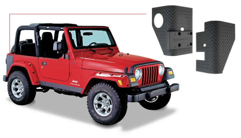 Bushwacker 97-06 Jeep Wrangler Trail Armor Rear Corners - Black - 14001