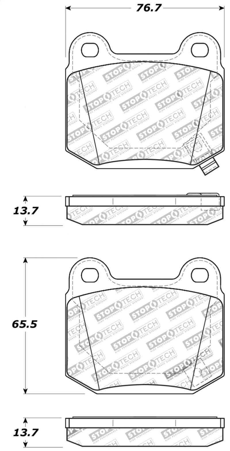 StopTech Performance ST-22 2-Piston Rear Caliper Brake Pads - 309.09610