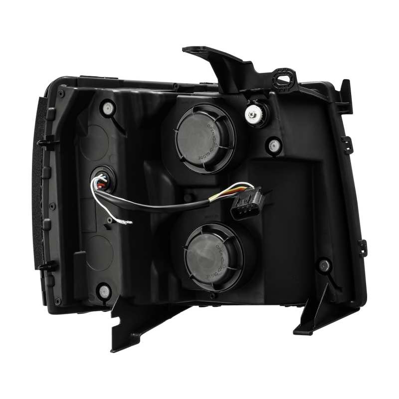 AlphaRex 07-13 Chevy 1500 LUXX LED Proj Headlights Plank Style Jet Blk w/ Activ Light/Seq Signal/DRL - 880223