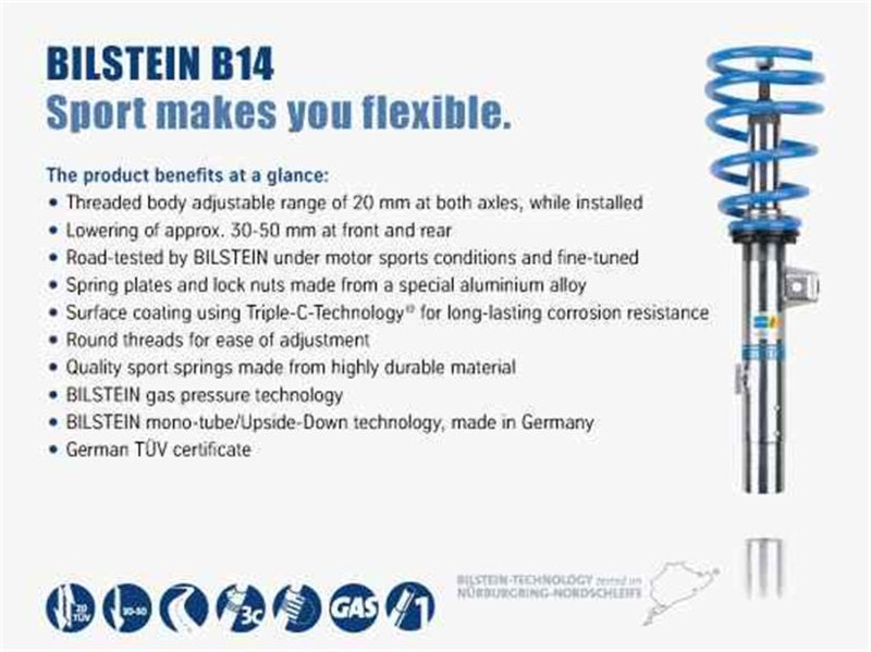 Bilstein B14 (PSS) 12-13 BMW 328i/335i Front &amp; Rear Performance Suspension Kit - 47-264632