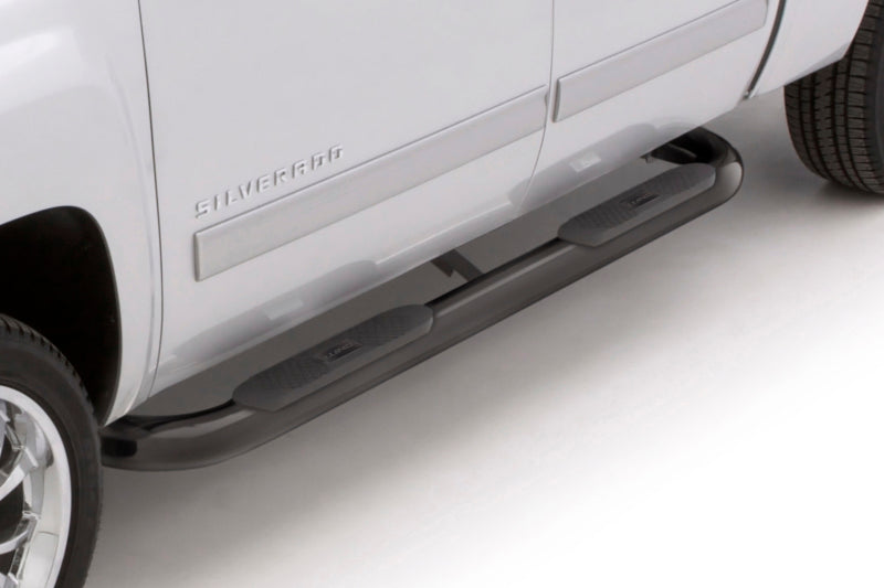 Lund 03-09 Dodge Ram 2500 Quad Cab 4in. Oval Curved Steel Nerf Bars - Black - 23475771