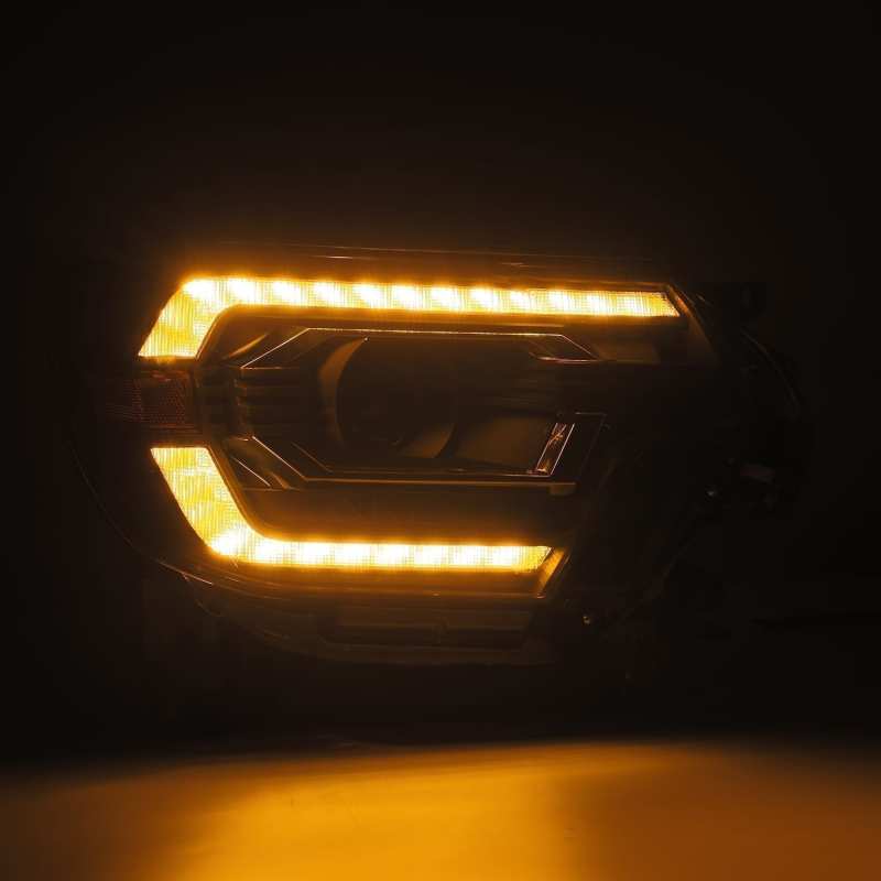 AlphaRex 12-15 Toyota Tacoma LUXX LED Projector Headlights Plank Style Black w/DRL - 880751