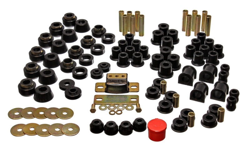 Energy Suspension 87-95 Jeep Wrangler YJ Black Hyper-Flex Master Bushing Set - 2.18101G for 1987-1995 Jeep Wrangler - front v