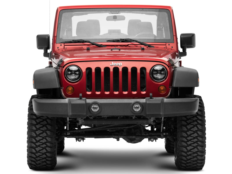 Raxiom 97-18 Jeep Wrangler TJ/JK Axial Series LED Daymaker Headlights- Black Housing (Clear Lens) - J108042