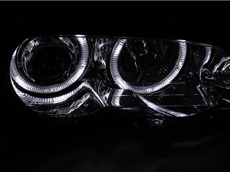 ANZO 2000-2003 BMW 3 Series E46 Projector Headlights w/ Halo Chrome - 121268