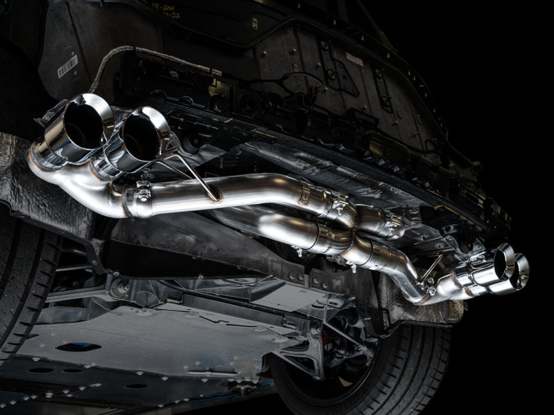 AWE Tuning 2020 Chevrolet Corvette (C8) Track Edition Exhaust - Quad Chrome Silver Tips - 3020-42080