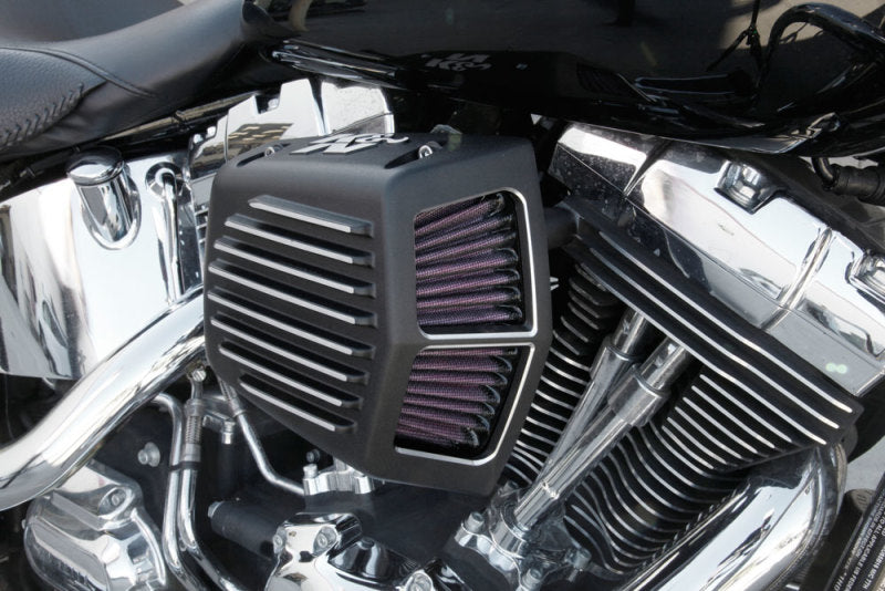 K&N Street Metal Intake System for 01-16 Harley Davidson Softail/Dyna - Shaker Black - RK-3950