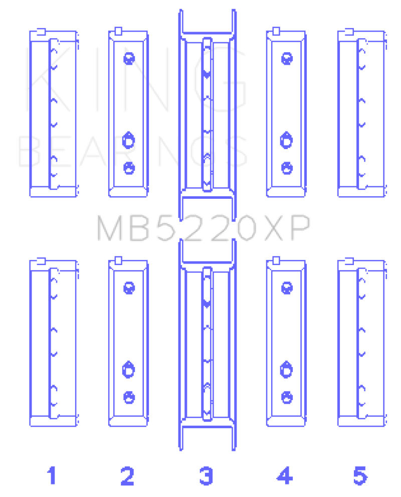 King Subaru WRX/STi EJ20 EJ22 EJ25 Flange #3 Position (Size STD) Performance Main Bearing Set - MB5220XP