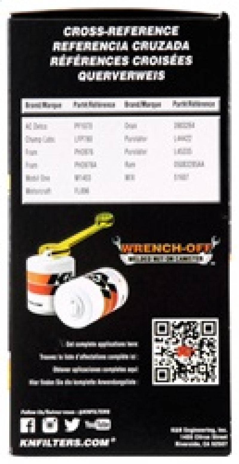 K&N Dodge Performance Gold Oil Filter - HP-4003 for 1994-2010 Dodge Ram 2500 - angle view