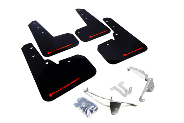 Rally Armor 13-17 Subaru XV Crosstrek Red Mud Flap w/ White Logo - MF26-UR-RD/WH for 2013-2017 Subaru Crosstrek - front view
