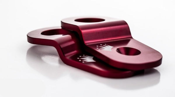 Turbo XS 15-16 Subaru WRX/STI Billet Aluminum Radiator Stay - Red - W15-RADSTAY-RED for 2015-2021 Subaru WRX STI - front view