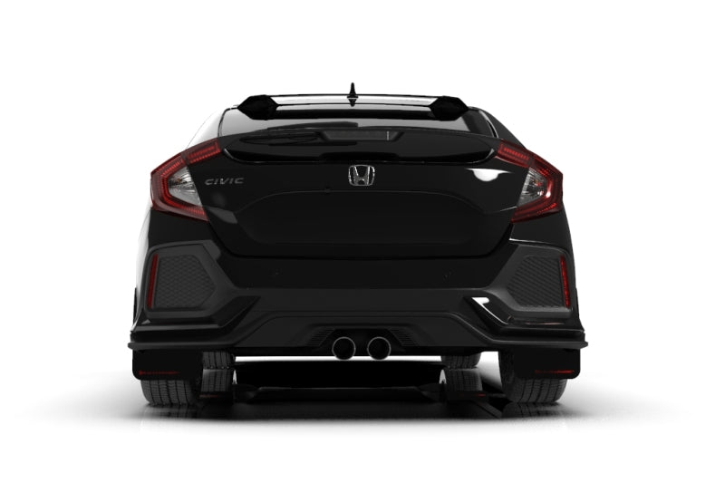 Rally Armor 17-19 Honda Civic Sport &amp; Touring (Hatch) Black UR Mud Flap w/ Red Logo - MF51-UR-BLK/RD