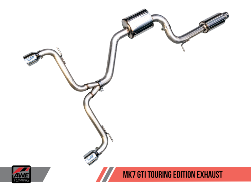 AWE Tuning VW MK7 GTI Touring Edition Exhaust - Diamond Black Tips - 3015-33050