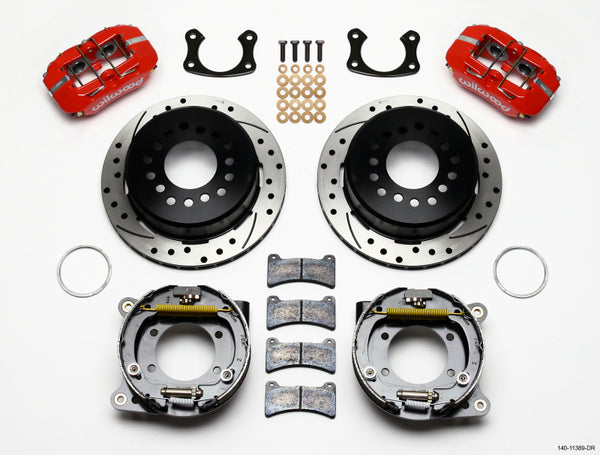 Wilwood Dynapro Low-Profile 11.00in P-Brake Kit Drill-Red New Big Ford 2.50in Offset - 140-11389-DR by Wilwood