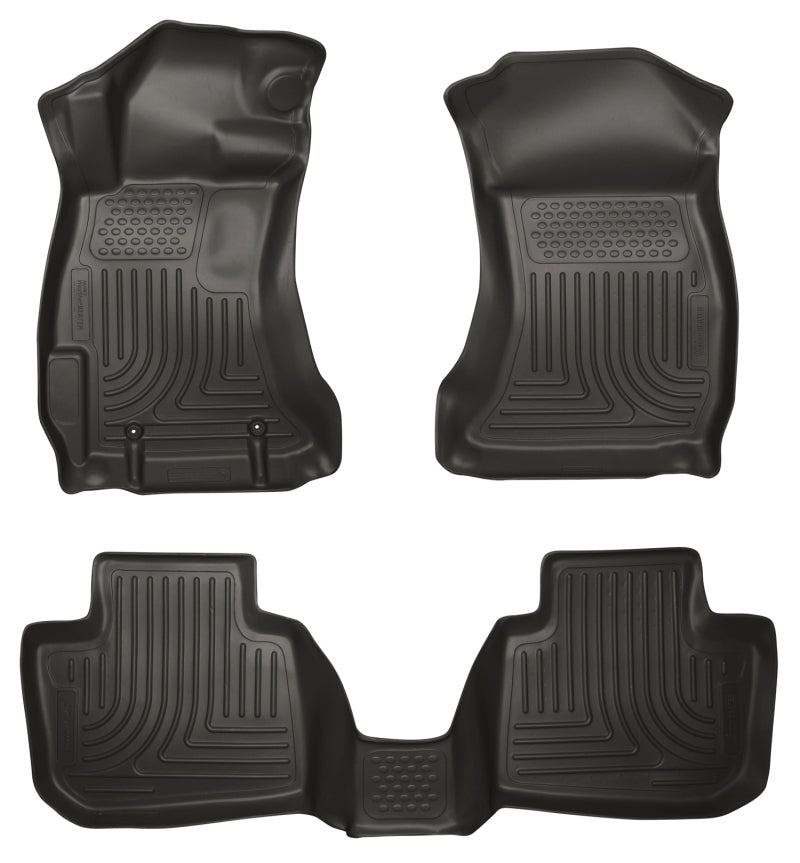 Husky Liners Subaru 12-14 Impreza/2015 WRX/STi WeatherBeater Combo Front&amp;2nd Row Black Floor Liners - 99801