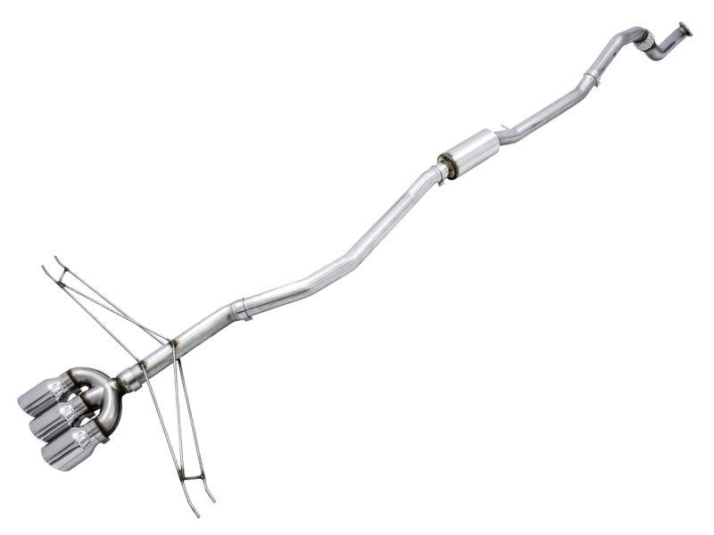 AWE Tuning 2016+ Honda Civic Si Track Edition Exhaust w/Front Pipe &amp; Triple Chrome Silver Tips - 3020-52008