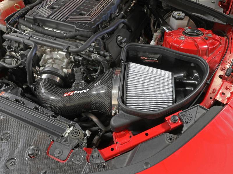 aFe 17-12 Chevrolet Camaro ZL1 (6.2L-V8) Track Series Carbon Fiber CAI System w/ Pro-DRY S Filters - 57-10018D