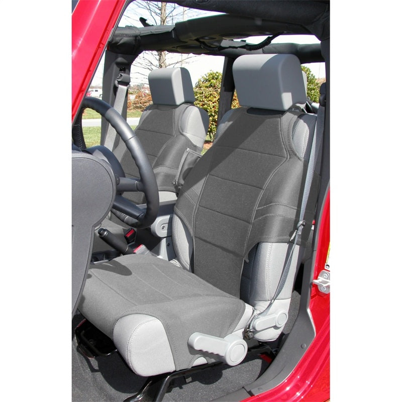 Rugged Ridge Neoprene Seat Vests Gray 07-20 JK/JL/JT - 13235.32 for 2007-2026 Jeep Wrangler - angle view