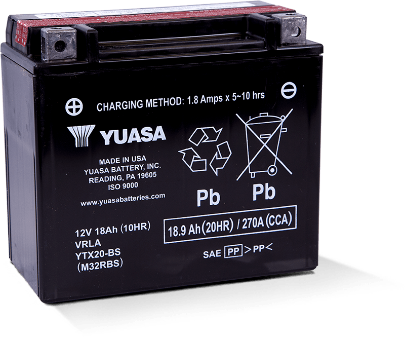 Yuasa YTX20-BS Maintenance Free AGM 12 Volt Battery (Bottle Supplied) - YUAM32RBS