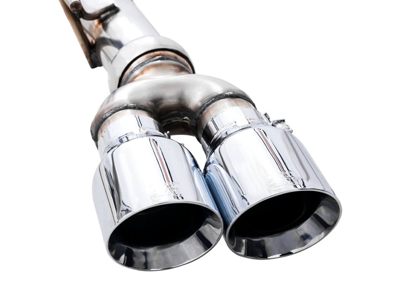 AWE Tuning 4th Gen GM 1500 5.3L 0FG Catback Split Rear Exit (w/ Bumper Cutouts) - Quad Chrome Tips - 3015-42201