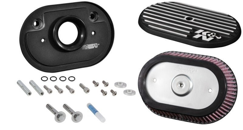 K&N Street Metal Intake System for 12-16 Harley Davidson Road King 103cl Side Draft Touring - RK-3952 for 2008-2016 Harley Da