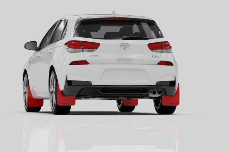 Rally Armor 19-21 Hyundai Elantra N Line Black UR Mud Flap w/ Grey Logo - MF59-UR-BLK/GRY