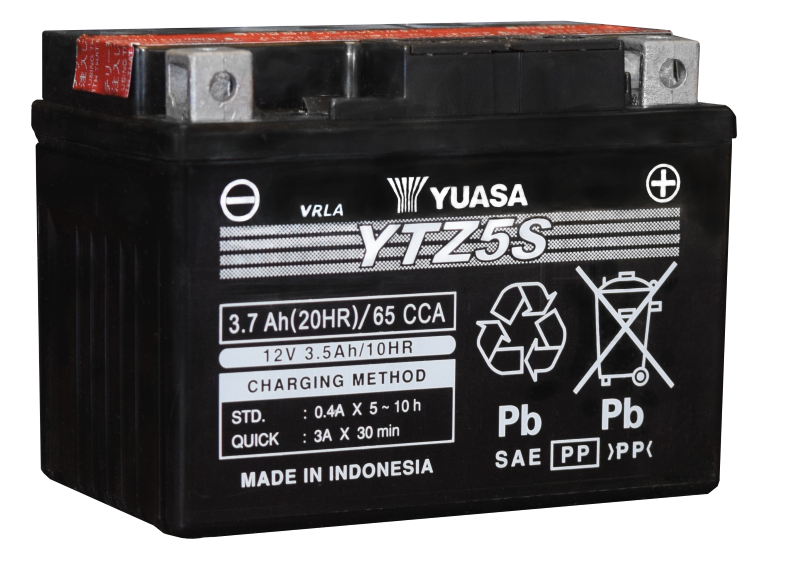 Yuasa YTZ5S-BS Maintenance Free AGM 12 Volt Battery - YUAM62TZ5
