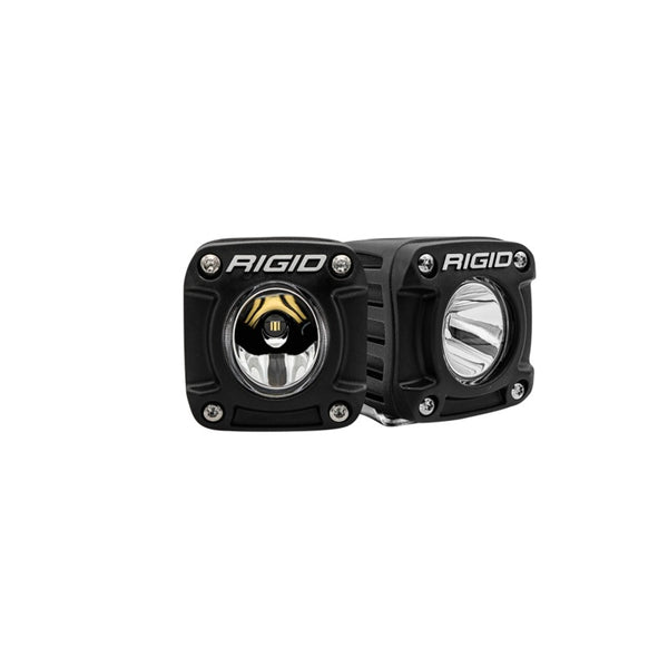 Rigid Industries Revolve Pod w/Amber Trim Ring - Pair - 491613 by Rigid Industries - front view