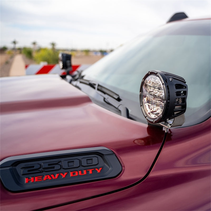 Rigid Industries 2019+ Dodge Ram 2500/3500 A-Pillar LED Light Mounts - 46719 for 2019-2022 Ram 2500 - front view