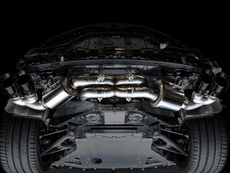 AWE Tuning 2020 Chevrolet Corvette (C8) Touring Edition Exhaust - Quad Diamond Black Tips - 3015-43159