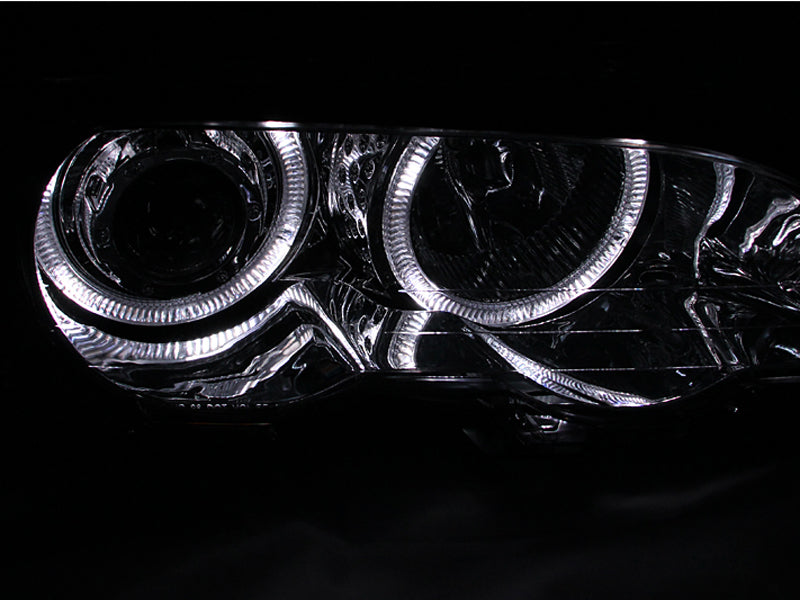 ANZO 2000-2003 BMW 3 Series E46 Projector Headlights w/ Halo Chrome - 121268