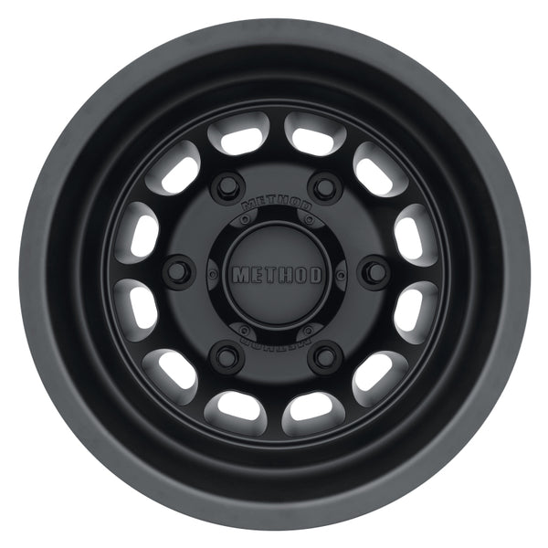 Method MR901 - REAR 16x5.5 -138mm Offset 6x205 161.04mm CB Matte Black Wheel - MR901655925138N by Method Wheels - front view