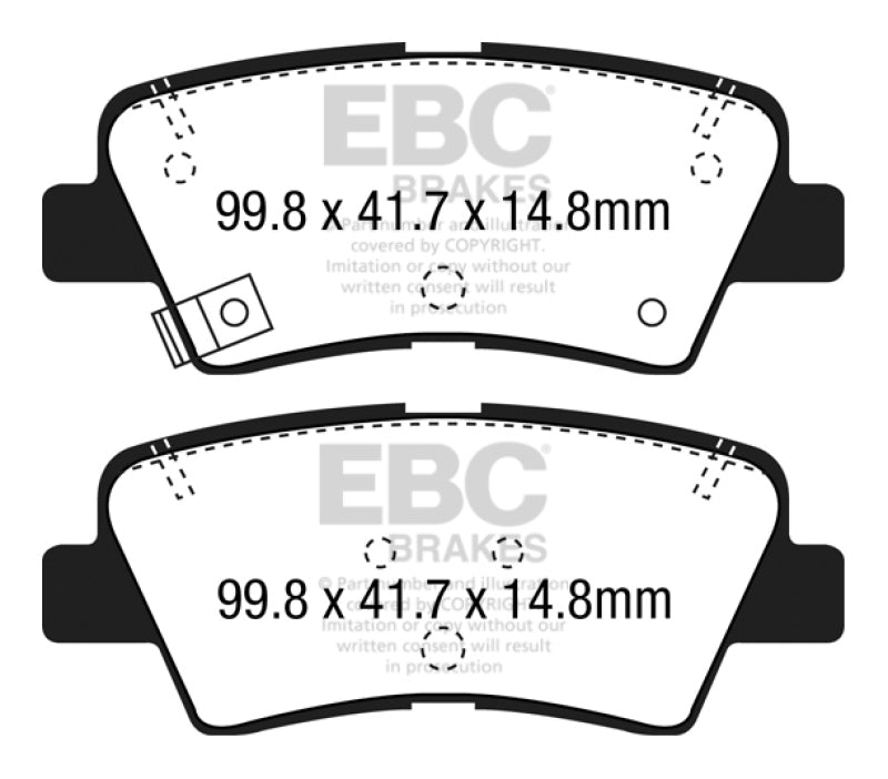 EBC 12+ Hyundai Elantra GT 2 Yellowstuff Rear Brake Pads - DP42188R