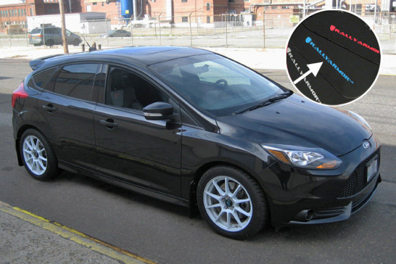 Rally Armor 12-19 Ford Focus ST / 16-19 RS Black Mud Flap w/ Grey Logo - MF27-UR-BLK/GRY