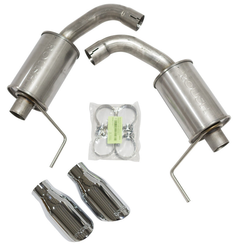 Roush 2015-2017 &amp; 2024 Ford Mustang 5.0L V8 Exhaust Kit w/ Round Tips (304SS) - 421834