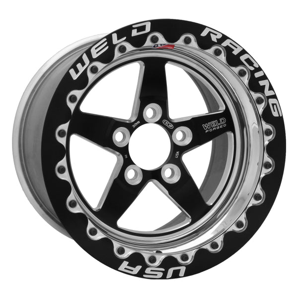 Weld S71 15x10.33 / 5x4.75 BP / 7.5in. BS Black Wheel (Medium Pad) - Black Single Beadlock MT - 71MB510B75F by Weld - front v
