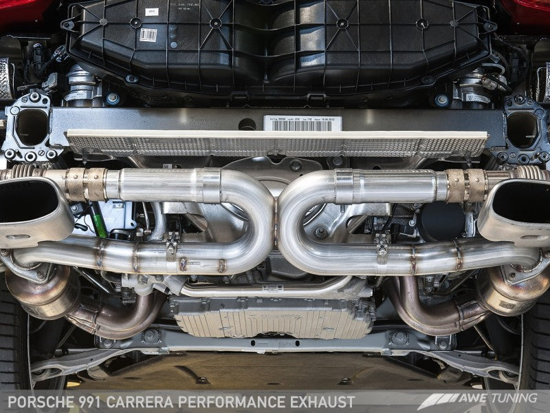 AWE Tuning 991 Carrera Performance Exhaust - Use Stock Tips - 3015-11020