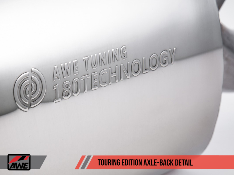 AWE Tuning BMW F3X 28i / 30i Touring Edition Axle-Back Exhaust Single Side - 80mm Black Tips - 3010-23022