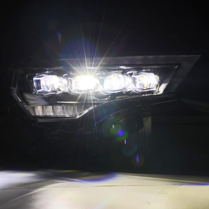 AlphaRex 14-22 Toyota 4Runner (2021 Req. Conv) NOVA LED Proj HL Blk w/Actv Light &amp; Seq. Sig + SB DRL - 880808