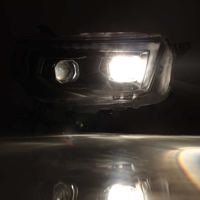 AlphaRex 10-13 Toyota 4Runner PRO-Series Proj Headlights Plank Style Alpha Blk w/Seq Signal/DRL - 880754