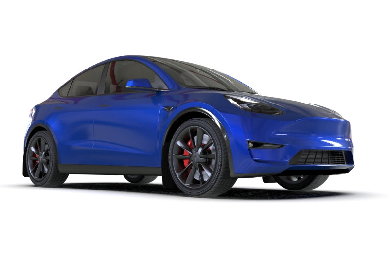 Rally Armor 20-22 Tesla Model Y Black Mud Flap - Metallic Black Logo - MF72-UR-BLK/MBK
