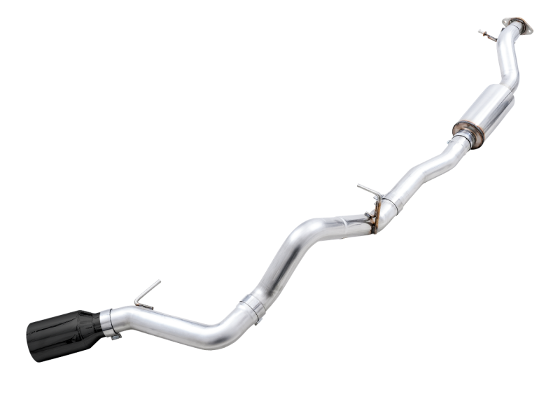 AWE Tuning 2021+ Ford Bronco 0FG Single Rear Exit Exhaust w/Diamond Black Tip &amp; Bash Guard - 3015-23789