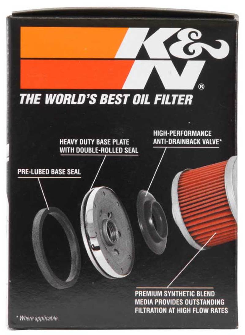 K&N Harley Davidson 3in OD x 4.063in H Chrome Oil Filter - KN-170C