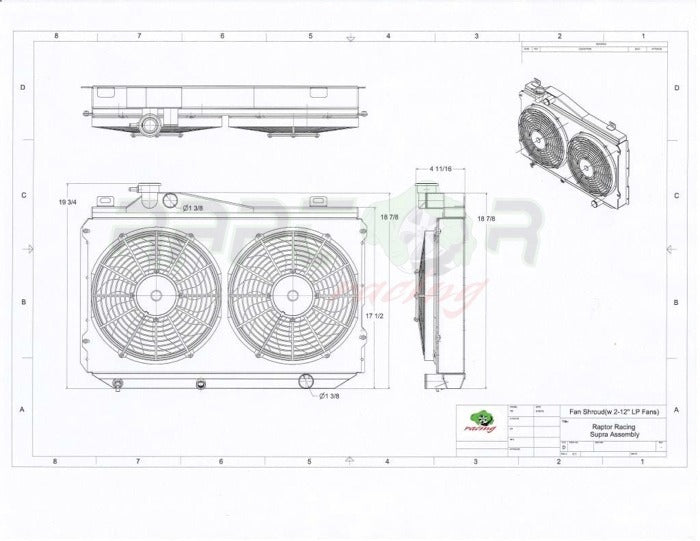 Fan Shroud Kit with Dual SPAL Fans MK2 Supra