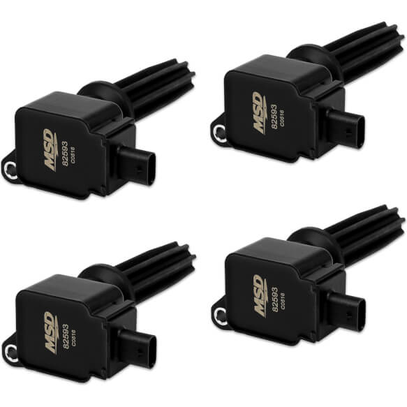 MSD Ignition Coils Ford L4 EcoBoost 2.0L &amp; 2.3L - 4 Pack Black