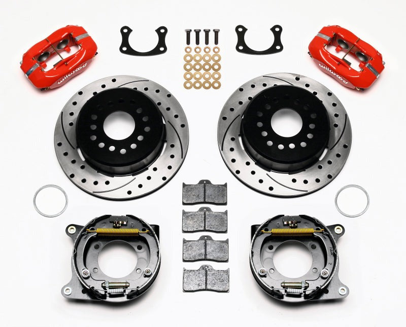 Wilwood Forged Dynalite P/S P-B Kit Drilled-Red New Big Ford 2.50in Offset - 140-7140-DR by Wilwood