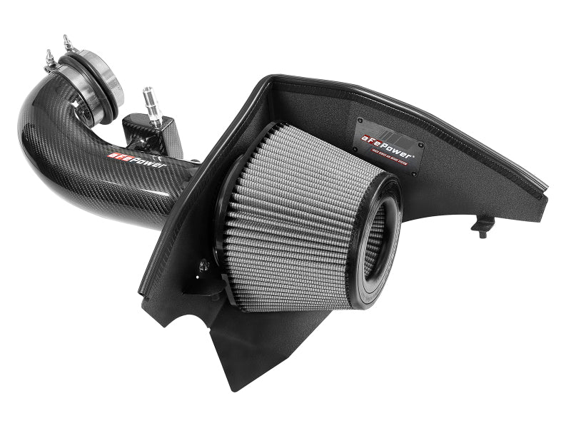 aFe 19-21 GM Trucks 5.3L/6.2L Track Series Carbon Fiber Cold Air Intake System W/ Pro Dry S Filters - 57-10015D