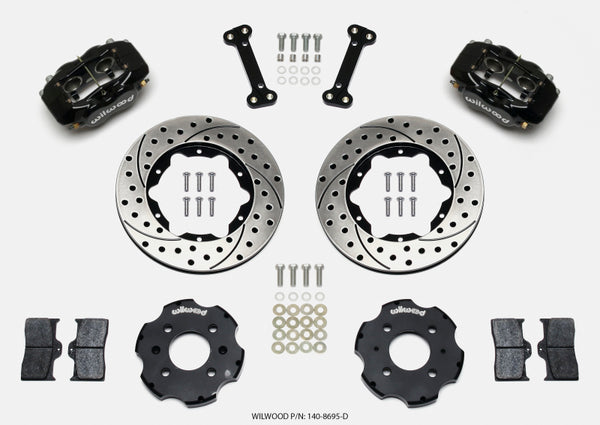 Wilwood Forged Dynalite Front Hat Kit 11.00in Drilled Integra/Civic w/Fac.240mm Rtr - 140-8695-D for 1988-2000 Honda Civic