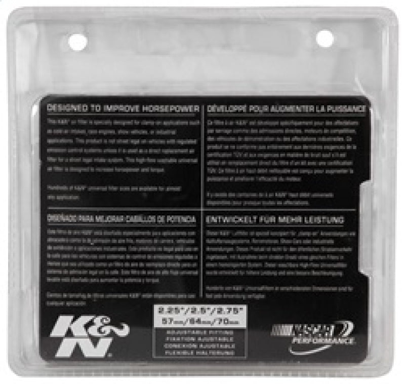 K&N Universal Chrome Filter 2 3/4in FLG / 4 1/2in Bottom / 4 1/2in Height - RG-1003RD-L